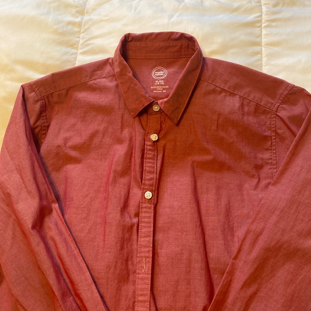 Wonder nation red dress shirt for boys XL/ XG 14-16